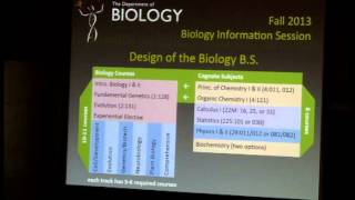 Biology Information Session 2013 - Biology Major Overview with Amy Korthank