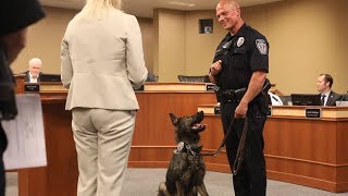 Plymouth Police K9 Romeo is sworn in