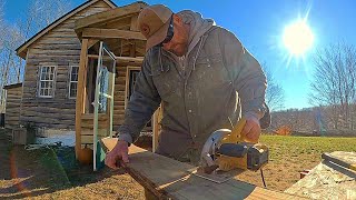 Making the Off Grid Mudroom Functional - Building A firewood and Coat Rack Using Self Milled Oak!