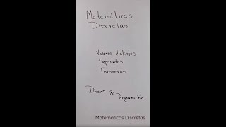 Matemáticas Discretas.