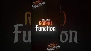 🎞️ Add Transparency with CSS RGBA() Function ✨ #transparency #css #shorts
