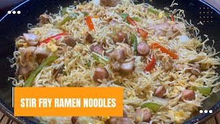 GRILLED CHICKEN AND SAUSAGE RAMEN NOODLES STIR FRY | EFE FOOD KITCHEN