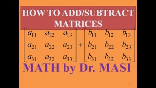 Matrix Addition and Subtraction