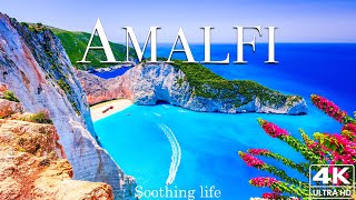 FLYING OVER AMAFLI  (4K UHD) - Soothing Piano Music With Beautiful Natural Scenery