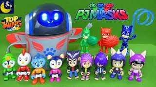 LOTS of PJ Masks and Top Wing Toys Robot Unboxing Toy Video For Kids Catboy Swift