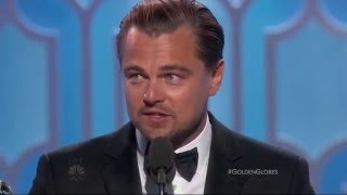 Leonardo DiCaprio Wins Best Actor in a Drama at the 2016 Golden Globes [HD] 720P