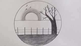 Circle Scenery drawing 11 @TamilNewArt