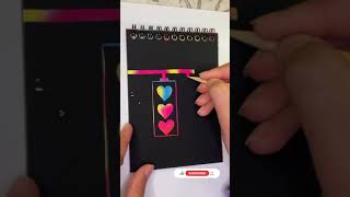 Magical Book Drawing Compilation 4✨💖 | Easy Heart Drawing On Scratch Book | Colorful Heart Drawing