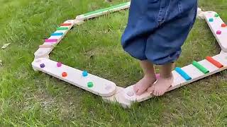 Wooden Balance Beam Balance Board for Toddler Gymnastics Obstacle Course Stepping Stones for Kids