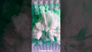 Green freezer frost ice eating asmr