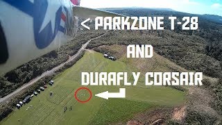 Parkzone T-28 Air-To-Air Flight With Durafly Corsair