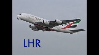 Afternoon Departures RW27R, London Heathrow Airport Incl. 3x A35Ks..more