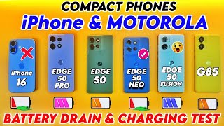 iPhone 16 vs Moto Edge 50 Neo vs Moto edge 50 Fusion vs Moto edge 50 vs edge 50 Pro : Battery Drain