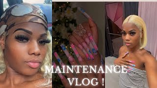 MAINTENANCE VLOG : IM A BLONDE + XL NAILS + TRYING TINTED BROWS + LASHES + & MORE !!!