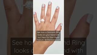 Engagement Ring on Hand feature by Brillianteers.com. See what diamond rings look best on your hand.