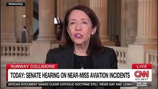 Senator Cantwell on CNN ahead of Aviation Near-Miss Hearing