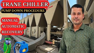 Trane chiller pump down, chiller pump down, hvac pump down steps, hvac technician, hvac