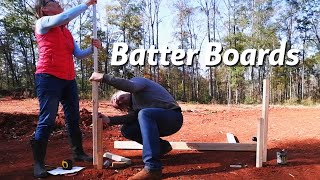 Installing BATTER BOARDS! | Building Our Own Home By Hand, Debt Free & DIY