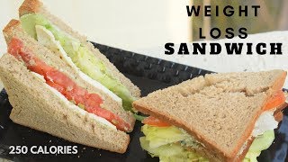 Triple-Decker Healthy Sandwich | Weight loss Sandwich Recipe | 250 calories Healthy Meal