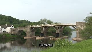 Whitney Toll Bridge | River Wye | Herefordshire | Fremantle Stock Footage | E19R49 004