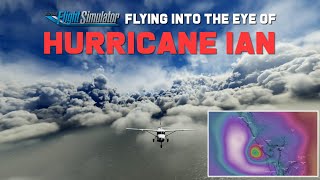 Flying into the eye of Hurricane Ian in Microsoft Flight Simulator 2020