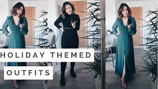 5 HOLIDAY THEMED OUTFITS || What to Wear to a Holiday Party