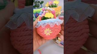 Paper Cup Flowers basket #diy #papercraft #bestoutofwaste #shortsviral #diycrafts #5minitescraft