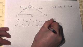 Trigonometry: the cosine rule and isosceles triangles