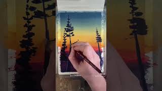 Colorful gouache painting #shorts #gouache #paintingshorts #gouachepainting