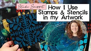 Working Artist Vlog 43: How I Use Stamps & Stencils in my Mixed Media Artwork