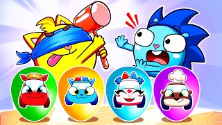 Surprise Eggs with Baby Cars | 🖌️🎨Color Cars Garage🚨| Songs for Kids | Baby Cars