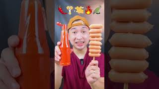 Makan sosis dan saos random #asmr #mukbang