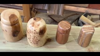 Turning boxes from recovered local Scottish sycamore