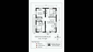 small house plan / 22x26 house plan / low budget building design / 2 bedroom house design