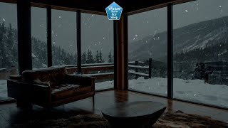 🌨️ Cozy Forest Living Room Ambience with Soothing Snowstorm | Snowstorm For Meditation, Deep Sleep