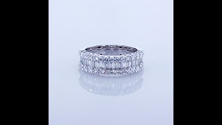 3 ROW DIAMOND COCTAIL RING WITH BORDERS SET IN 18KT WHITE GOLD  R-IDJ-01682