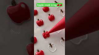 Apple royal icing🍎🍎 #icing #christmas #royalicing #celebration #art #apple #cookies #cooking