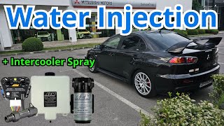 Water Methanol Injection (AEM WMI) + Intercooler Spray | Evo X | Installation | Virtual Dyno