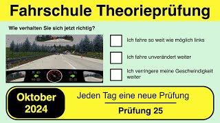 🚘 Führerschein Theorieprüfung Klasse B 🚗 Oktober 2024 - Prüfung 25🎓📚