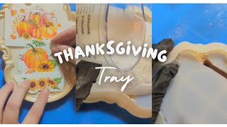 Thanksgiving themed tray using beautiful tattoos! #resin #craft #resinpouring #tattoo #thanksgiving