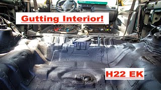 H22 Turbo Ek Civic Project | Gutting & Painting the Interior!!