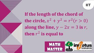 If the length of the chord of the circle, x^2+y^2=r^2 (rgtr0) along the line, y-2x=3 is r, then r^2