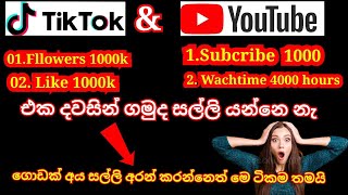 how to get 4000 hours watch time | 1000 subscribe  | watch time sinhala | Tik tik like& Followers