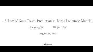 A Law of Next-Token Prediction in Large Language Models