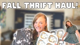 FALL THRIFT HAUL! DECOR ITEMS, HALLOWEEN AND CLOTHES TRY ON!