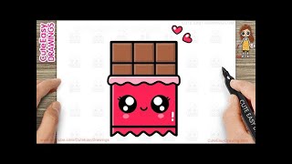 How to Draw a Cute Chocolate Bar Simple & Easy for Kids