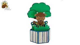 Highland Cow Pop Up Card SVG Assembly Tutorial