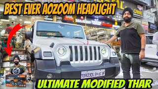 Mahindra Thar Modification💥Upgrade New Aozoom Headlight ✅💥Best Headlight For Thar ✅Ultimate response