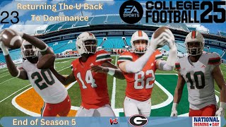 College Football 25 | Miami Hurricanes Dynasty | Returning The U To Dominance | Stream 23 | Season 5