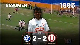 Municipal 2-2 Universitario | RESUMEN | Goles de Paolo Maldonado y Mágico Gonzáles  | 1995 ⚽🎞